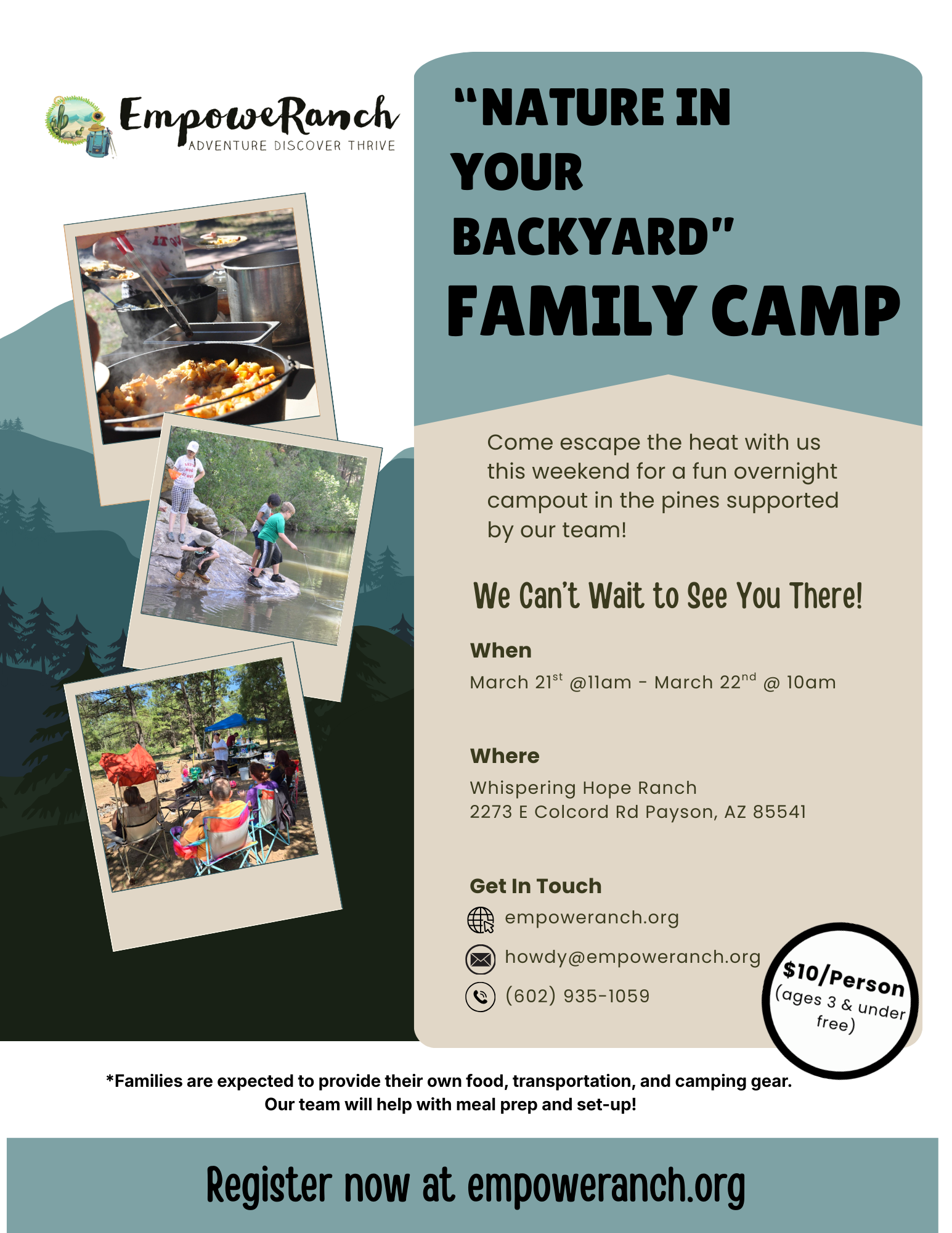 EmpoweRanch March 2026 Campout Flyer