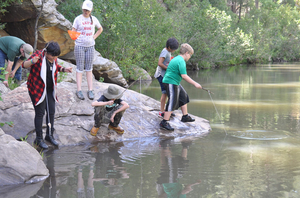 Children fishing